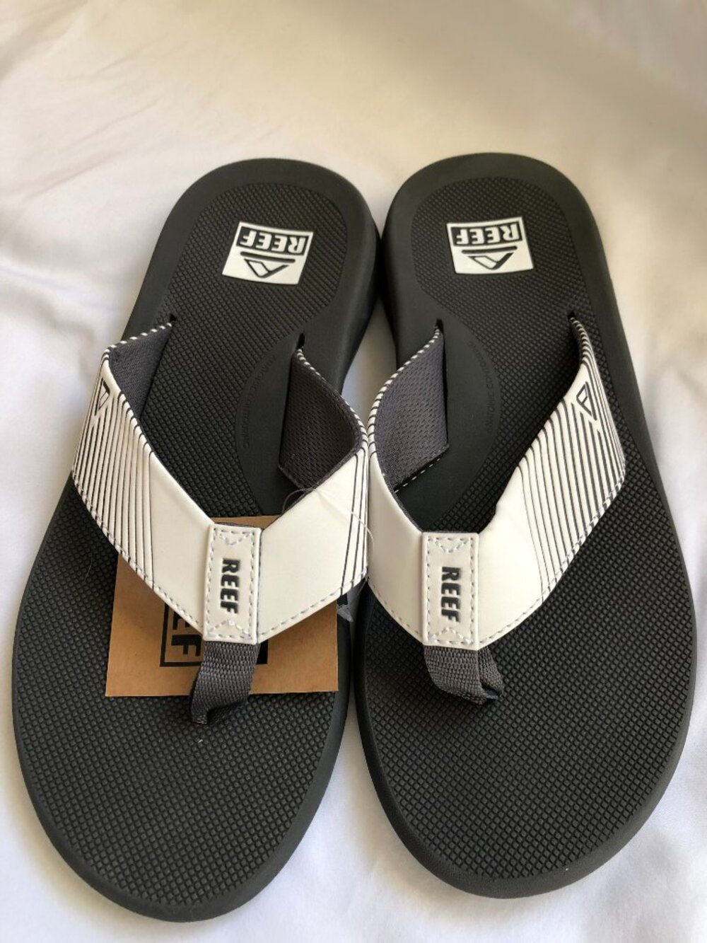 Reef Phantom II Flip Flop Sandal Grey White Straps Size 9 - Picture 8 of 9